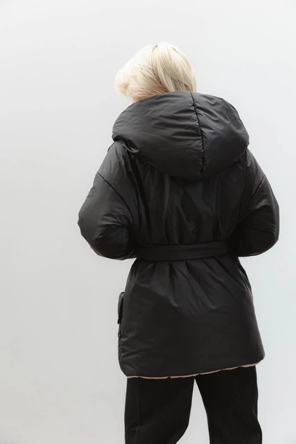 Жіноча двостороння зимова куртка з капюшоном Seventeen XXL-3XL Рожевий (2000000183398) - зображення 11