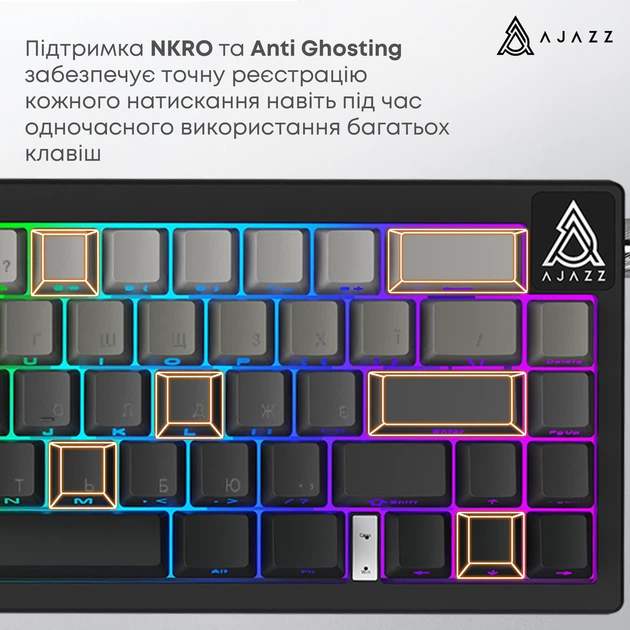 Клавиатура Ajazz AK650 Day Dream Switch Gradient Black USB-C (AK650-DD-BG) - изображение 13
