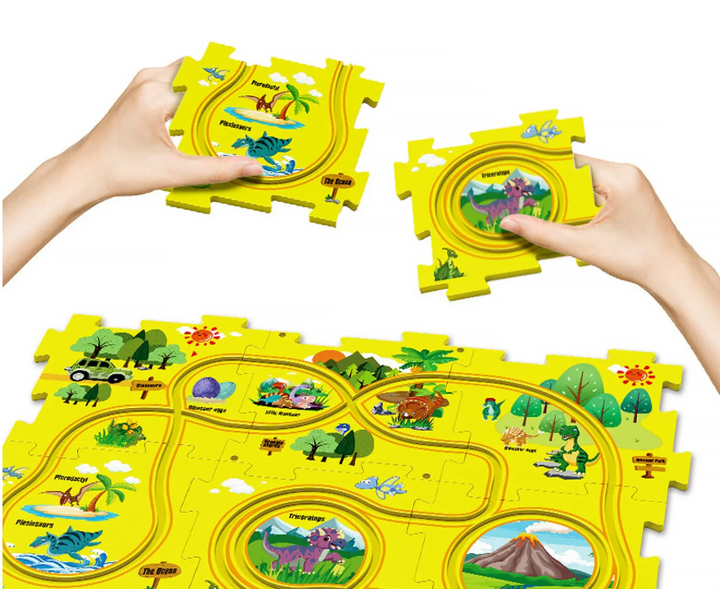 Развивающая игрушка-пазл 5PCS Rail Car желтый - Фото 3 Развивающая игрушка-пазл 5PCS Rail Car желтый - изображение 3