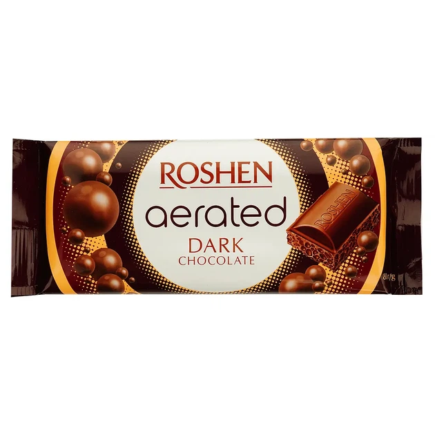 Упаковка шоколаду Roshen Екстрачорний пористий 80 г х 20 шт - Фото 1 Упаковка шоколаду Roshen Екстрачорний пористий 80 г х 20 шт - зображення 1
