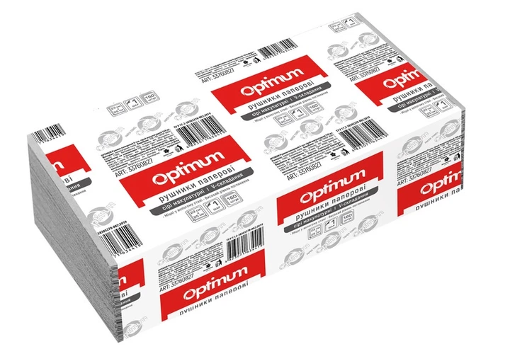 Рушники паперові Pro Service Optimum V-складання макулатурний 160 шт