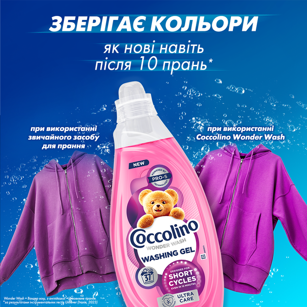 Гель для стирки Coccolino Ультрауход для коротких циклов стирки 1.48 л (8720181676413) - Фото 5 Гель для стирки Coccolino Ультрауход для коротких циклов стирки 1.48 л (8720181676413) - изображение 5