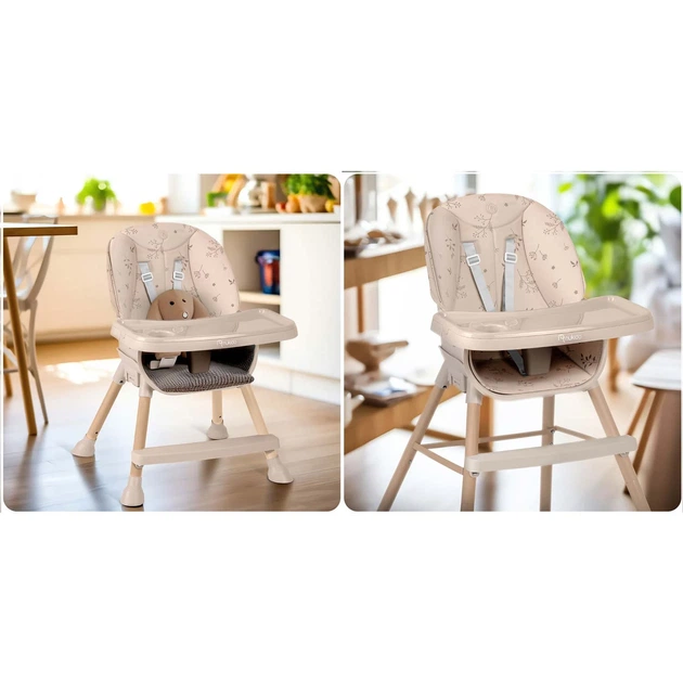 Krzesełko do karmienia Nukido Tilo ze stolikiem Beżowe (5903890622831) - obraz 8