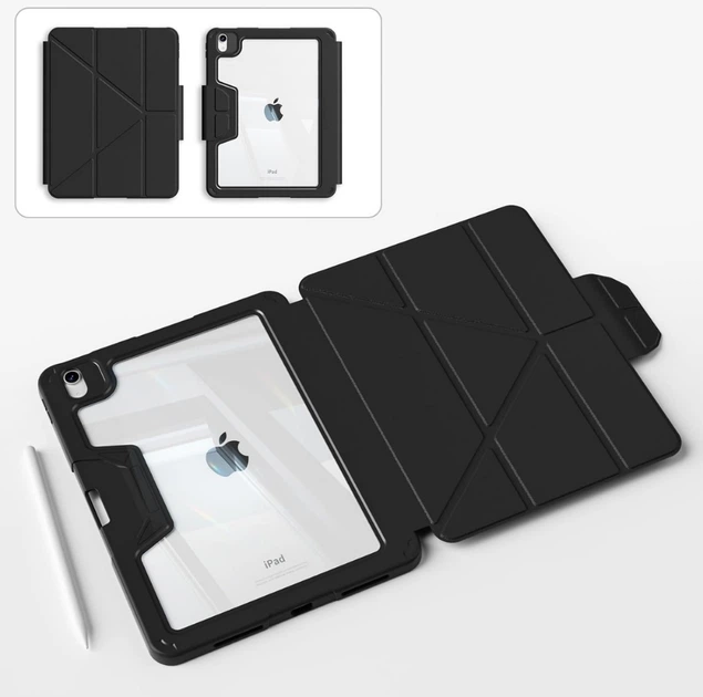 Чехол для планшета BeCover Rugged Origami Transparent для Apple iPad Air 11" M2/M3 (2024/2025) с креплением для стилуса Apple Pencil Black (BC_714968) - изображение 3