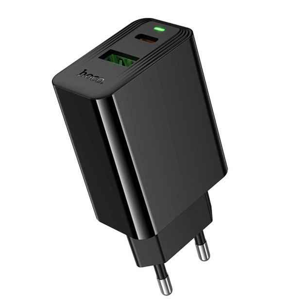 Мережевий зарядний пристрій Hoco CS95A Leader GaN PD30W+QC3.0 (USB-C+USB-A) Black - зображення 2