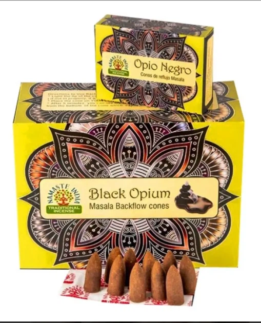 Namaste india black opium, конуси з Індії рідкий дим, арома конуси - Фото 1 Namaste india black opium, конуси з Індії рідкий дим, арома конуси - зображення 1