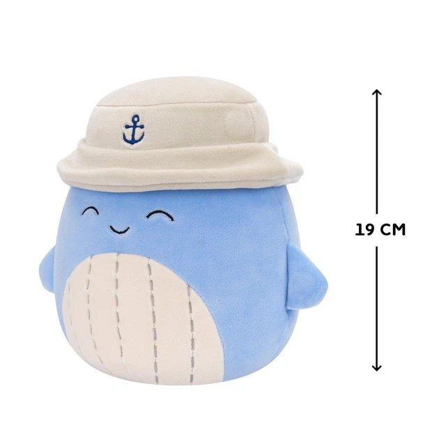 М'яка іграшка Squishmallows – Синій кит Самір у панамі (19 cm) - зображення 2