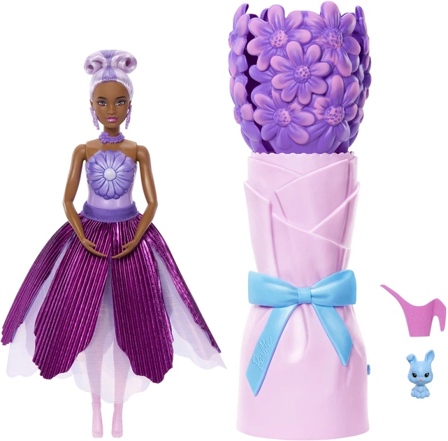 Набор-сюрприз с куклой Barbie Petal Pop Фиолетовая маргаритка (JMF58) - Фото 1 Набор-сюрприз с куклой Barbie Petal Pop Фиолетовая маргаритка (JMF58) - изображение 1