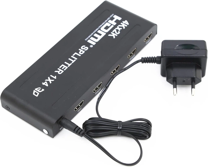 HDMI сплітер на 4 екрани 4K INF 1x4, чорний - изображение 4