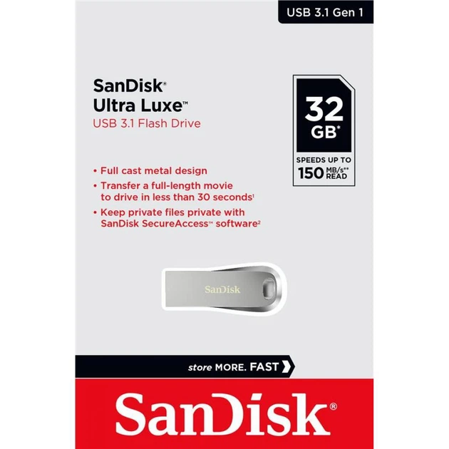 USB флеш накопичувач SanDisk 32GB Ultra Luxe USB 3.1 - Фото 5 USB флеш накопичувач SanDisk 32GB Ultra Luxe USB 3.1 - зображення 5