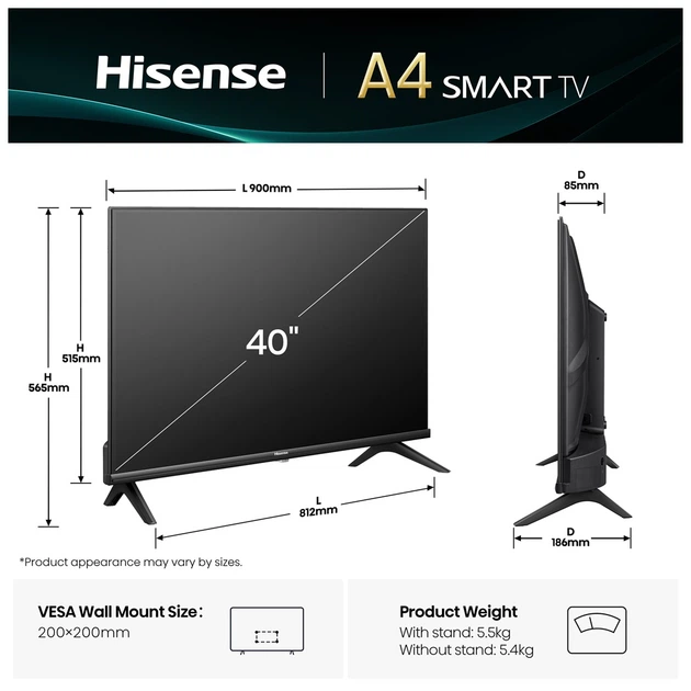 ТБ Hisense 40A4Q - Фото 2 ТБ Hisense 40A4Q - зображення 2