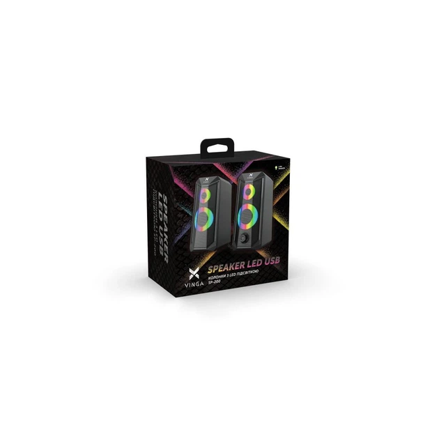 Акустическая система Vinga SP-200 LED USB Black - изображение 6
