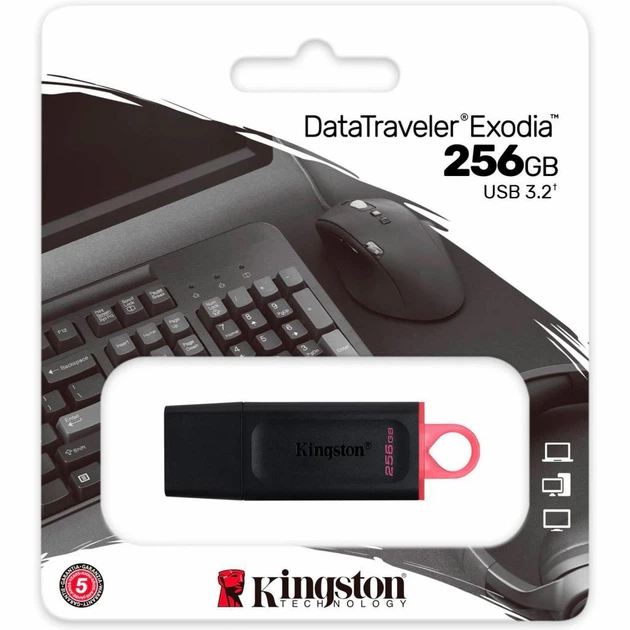 USB флеш накопитель Kingston 256GB DataTraveler Exodia Black/Pink USB 3.2 - изображение 6