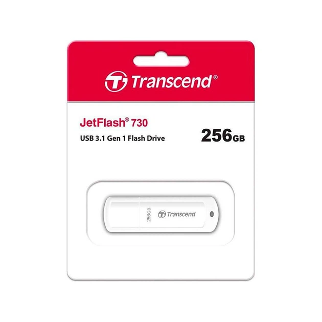 USB флеш накопичувач Transcend 256GB JetFlash 730 White USB 3.1 - Фото 4 USB флеш накопичувач Transcend 256GB JetFlash 730 White USB 3.1 - зображення 4