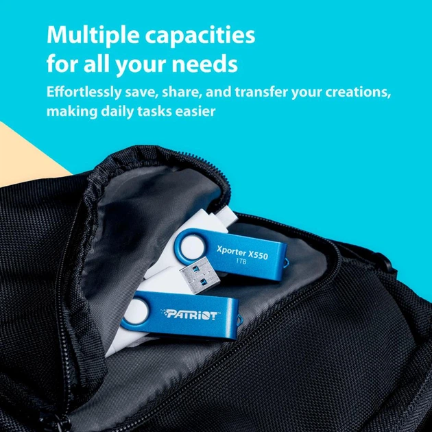 USB флеш накопитель Patriot 32GB Xporter X550 USB 3.2/Type-C - Фото 8 USB флеш накопитель Patriot 32GB Xporter X550 USB 3.2/Type-C - изображение 8