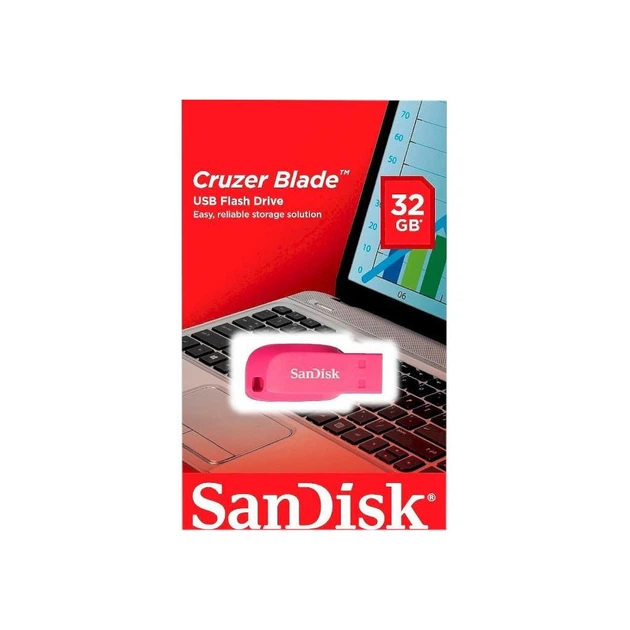 USB флеш накопитель SanDisk 32GB Cruzer Blade Pink USB 2.0 - Фото 3 USB флеш накопитель SanDisk 32GB Cruzer Blade Pink USB 2.0 - изображение 3