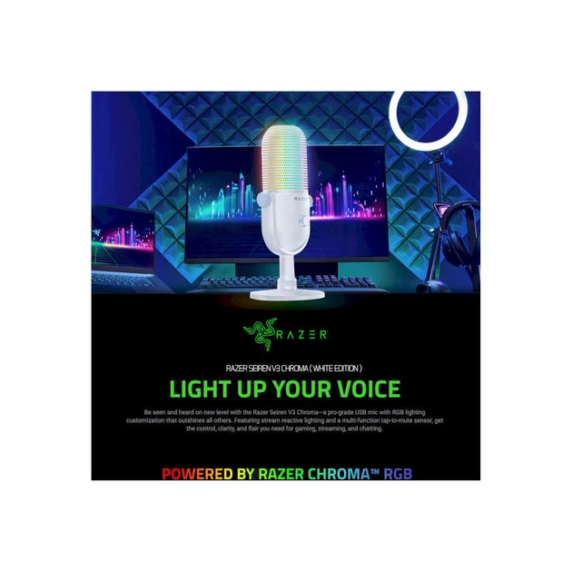 Мікрофон Razer Seiren V3 Chroma White - зображення 2