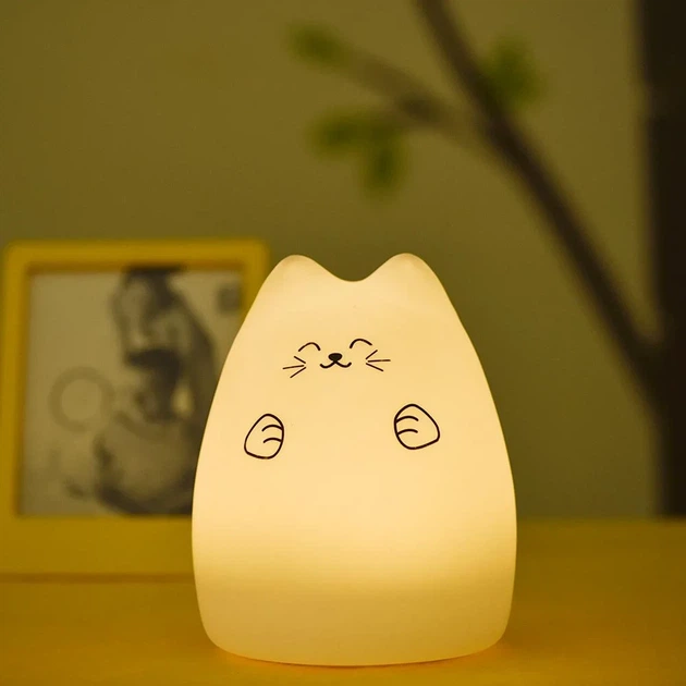 Детский Ночник LED силиконовый светильник Котик Пакунок Малюка - изображение 4