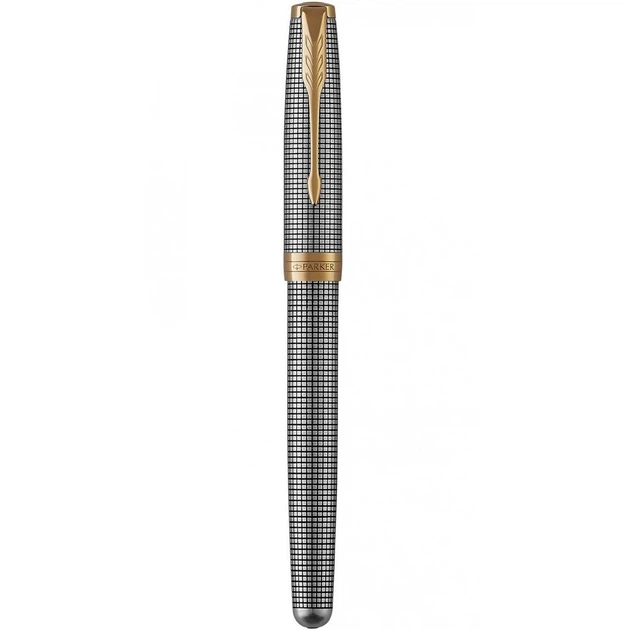Ручка пір’яна Parker SONNET 17 Cisele Silver GT FP18 F + шкір. чохол + подар. уп. (88 211b24) - зображення 2