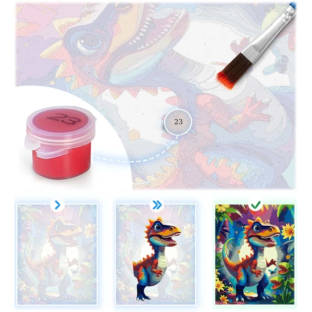 Картина за номерами Massido Dino 40x50 см 699023 (5903890631147) - зображення 7