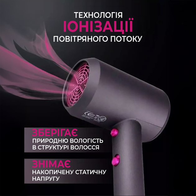 Фен для волос VGR-V400 2000 Вт профессиональный с ионизацией воздуха и концентратором Серый - изображение 5