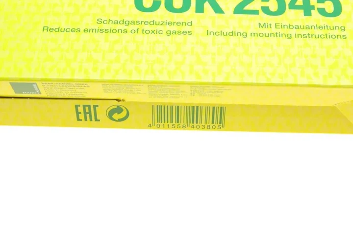Фільтр салону Skoda Fabia/Roomster/VW Polo 99-10 (вугільний) MANN-FILTER CUK 2545 - зображення 5