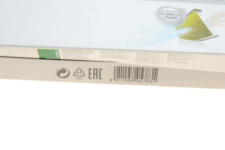 Фільтр салону Skoda Fabia/Roomster/VW Polo 99-10 (вугільний/антибактеріальний) MANN-FILTER FP 26 010 - изображение 5