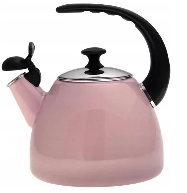 Чайник Kamille KM-1040B 2,5 л эмалированный со свистком розовый - Фото 4 Чайник Kamille KM-1040B 2,5 л эмалированный со свистком розовый - изображение 4