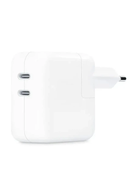 Сетевой адаптер питания, быстрая зарядка 35W, на два USB-C для Android и iPhone, белый - Фото 4 Сетевой адаптер питания, быстрая зарядка 35W, на два USB-C для Android и iPhone, белый - изображение 4