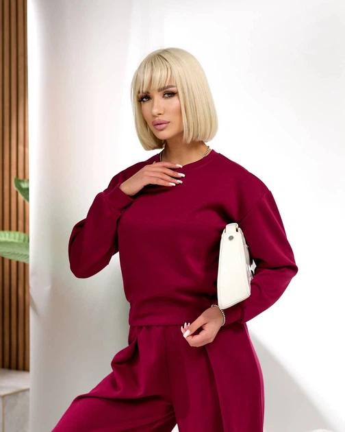 Жіночий прогулянковий костюм (кофта+штани) Uaclothes 38-40 Бордовий (like36914-1734113146) - зображення 4