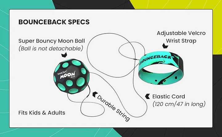 М'яч Waboba Moon Ball AZ-330-Y 6 см Bounceback x Returning Moon Yellow (840001933019) - зображення 4