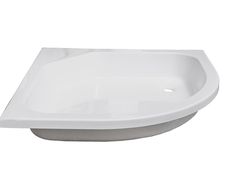 Піддон середній кутовий Besco Diper II 90×90×25 см, білий, з ніжками та передньою панеллю - зображення 2