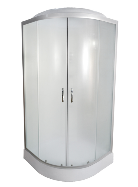 Душовий бокс TKF TKF90/1 Білий Онікс WG 90×90×215 см, кутовий, хромовий профіль, матове скло, низький піддон - изображение 2