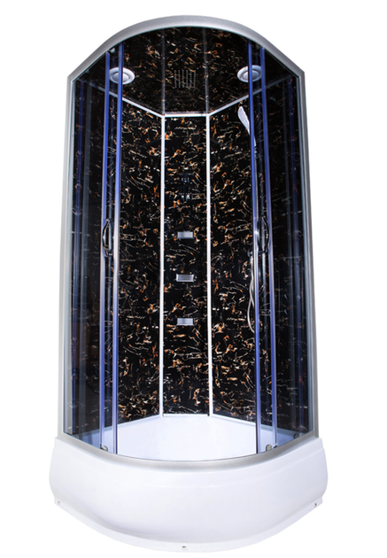 Гідробокс TKF TKF90-30 Venom BG 90×90×215 см, кутовий, сатиновий профіль, тоноване скло, середній піддон - изображение 3