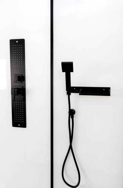 Душовий бокс INSANA Kira 120×80×210 см, прямокутний, чорний профіль, прозоре скло 5 мм, низький піддон 12 см - изображение 3