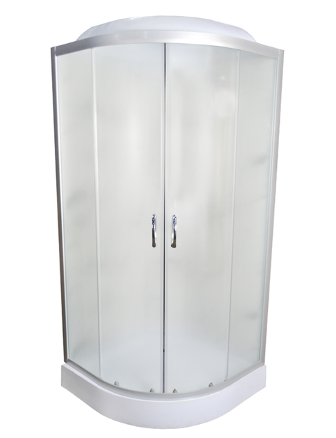 Гідробокс TKF TKF90/1 Білий Мармур WG 90×90×215 см, кутовий, сатиновий профіль, матове скло, низький піддон - изображение 2