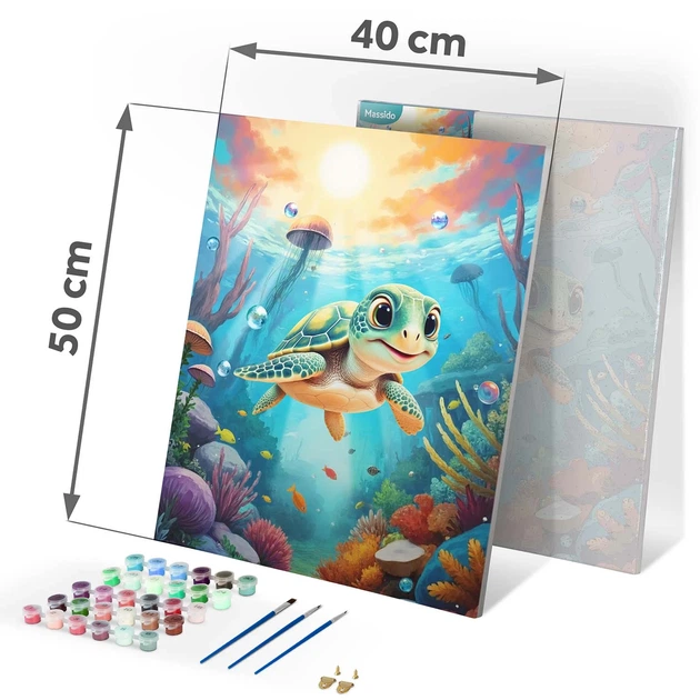 Картина за номерами Massido Черепашка 40x50 см 699022 (5903890631130) - зображення 5