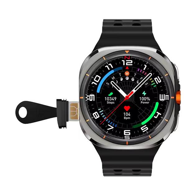 Смарт-годинник Ultra Titanium 5G 47mm чорний +ремінець 47mm силіконовий-чорний - изображение 3