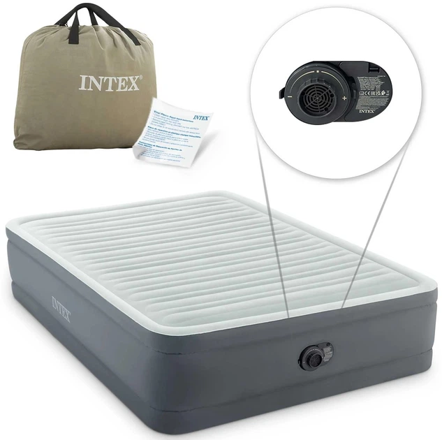 Надувний матрац Intex з вбудованим електричним насосом 203 x 152 x 46 см 64906ND (6941057423494) - зображення 2