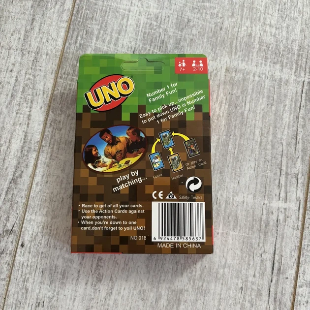 Настольная карточная игра UNO Minecraft: специальное издание с Крипером (112 карт) - изображение 5