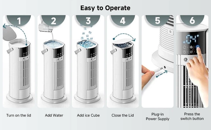Кондиционер Portable Air Cooler F20 увлажнитель и вентилятор - изображение 3
