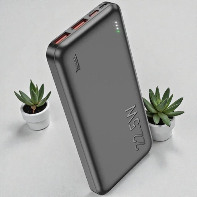 Повербанк Hoco J101 Back Astute 10000 mAh 22.5W с быстрой зарядкой - Фото 3 Повербанк Hoco J101 Back Astute 10000 mAh 22.5W с быстрой зарядкой - изображение 3