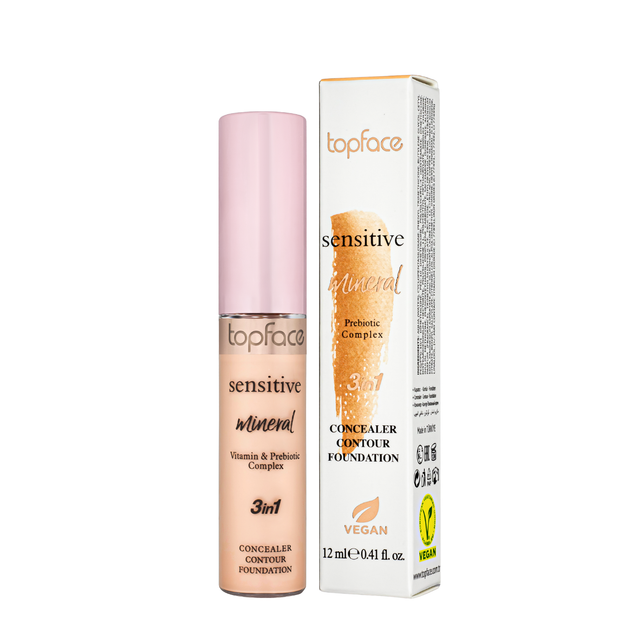 Консилер для лица TopFace Sensitive Mineral 3in1 PT471 № 01 Ivory Beige - Фото 2 Консилер для лица TopFace Sensitive Mineral 3in1 PT471 № 01 Ivory Beige - изображение 2