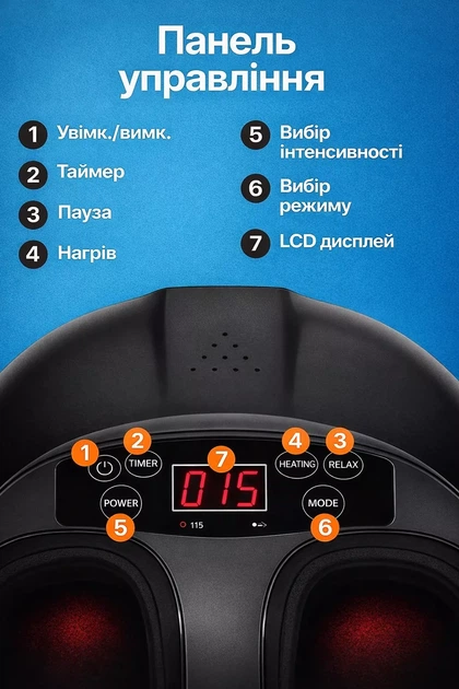 Массажер для ног роликовый массаж с подогревом - изображение 11