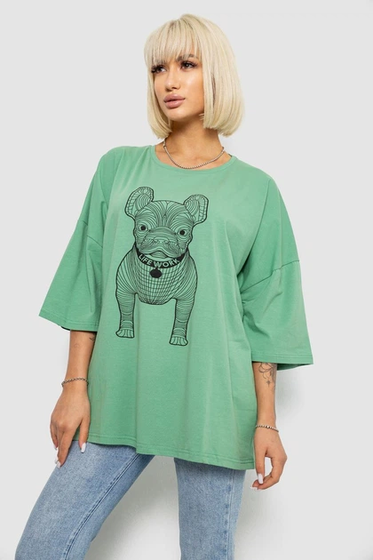 Футболка женская с принтом оливковый 244R3008 AGER 4XL - изображение 3