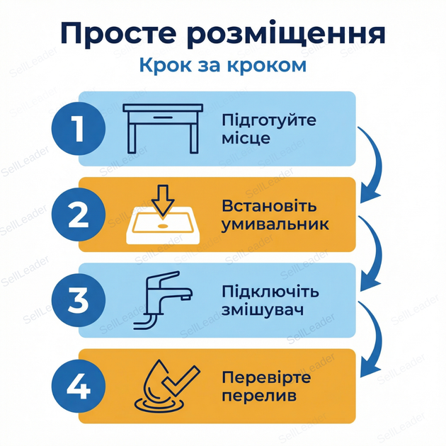 Умивальник меблевий Vivia Idea 50х35х12см для ванної тумби раковина накладна санфаянс чаша біла універсальна - зображення 8