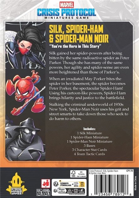 Додаток до настільної гри Fantasy Flight Games Marvel Crisis Protocol Silk Spider-Ham & Spider-Man Noir (841333131777) - зображення 3