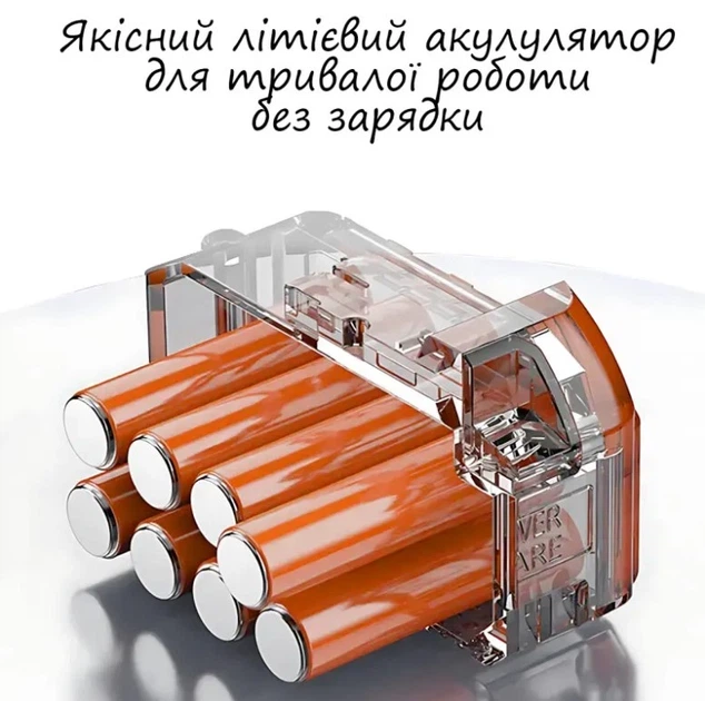 Газонокосилка аккумуляторная 12V 18000 об/мин, 2 аккумулятора 2000 мАч, насадки и колесная подставка, голубой - изображение 4