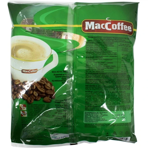 Кавовий напій MacCoffee з ароматом лісовий горіх 18г х 20шт. (109864) - Фото 3 Кавовий напій MacCoffee з ароматом лісовий горіх 18г х 20шт. (109864) - изображение 3