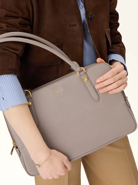 Сумка шопер жіноча з натуральної шкіри Furla WB01872BX04604488S1002 Бежева (800070352187) - зображення 3